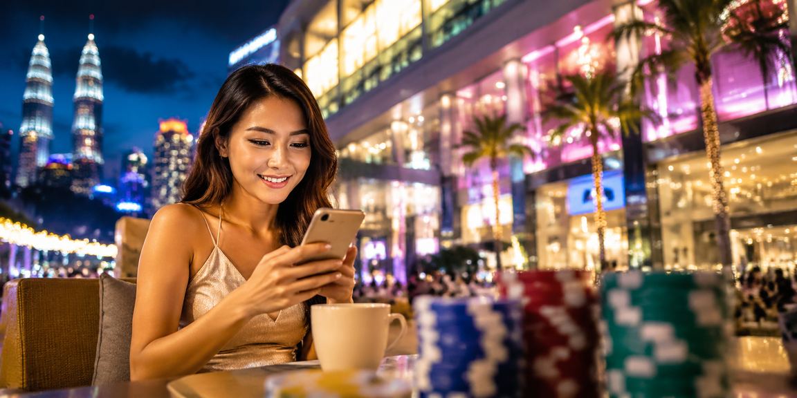 Pemain kasino mudah alih Kuala Lumpur bermain blackjack di platform 440 dari telefon pintar